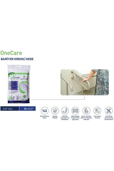 OneCare 3 Paket 10'lu Bariyer Kremli Kese Özel Ihtiyaçlı Hasta Bakım-wash Gloves With Barrier Cream-sarfmed