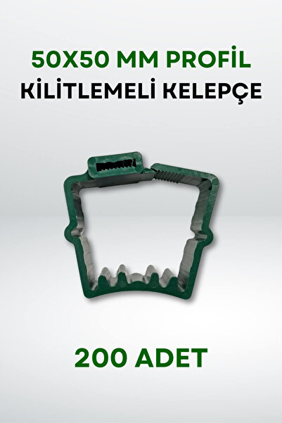ZiDi Plastik Panel Çit 50x50 Mm Profil Kilitlemeli Kelepçe (200 ADET) - Yeşil