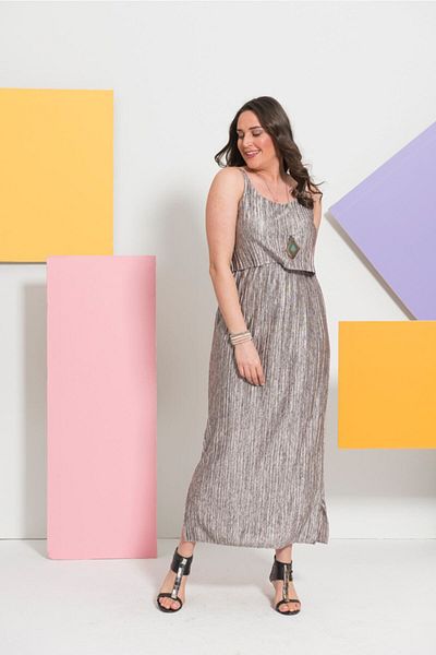 EVEN plus size فستان تريكو بطيات مقاس كبير