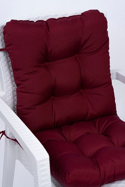 ALTINPAMUK Neva Pofidik Claret Red Backrest Chair Cushion with Special Stitched Laces, 44X88 cm