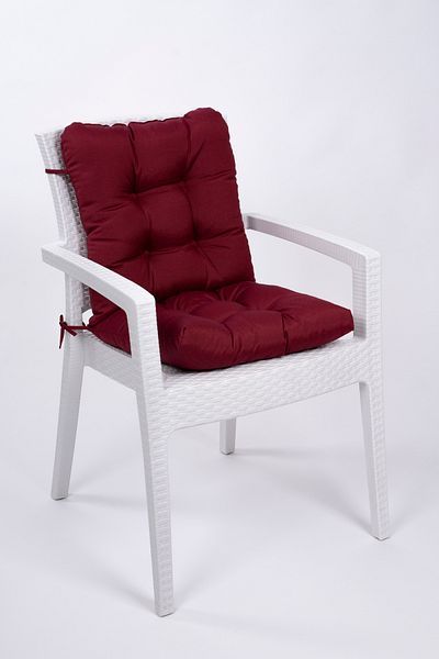 ALTINPAMUK Neva Pofidik Claret Red Backrest Chair Cushion with Special Stitched Laces, 44X88 cm