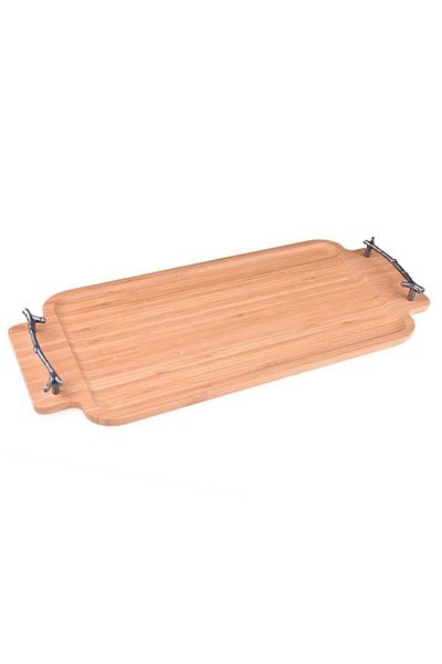 Bambum Yellow Large Lachi Metal Handle Tray