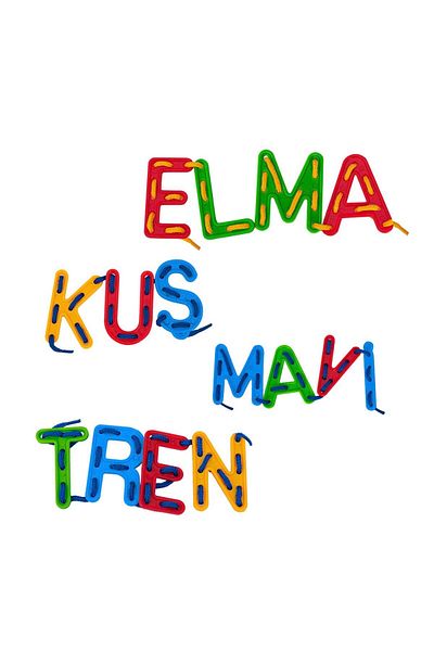 DEDE 140 Pieces Educational Learning Toy with String and Letters