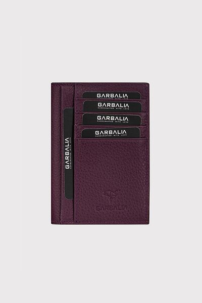 Garbalia Davos Genuine Leather Envelope - Stylish Purple Plum, Thin Design Women's Wallet Card Holder