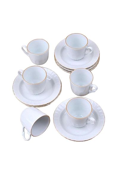 turzuccaciye Güral Porcelain Gilded Coffee Cup Set