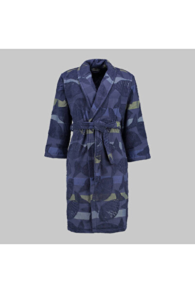 Sarev Mai Blue Shawl Collar "medium" Size Cotton Bathrobe