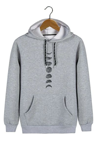 Pink Sky Moon's Printed Hooded Oversize Sweatshirt