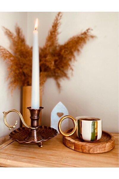 Aben 2'li Eskitme Renk Bakır Mumluk