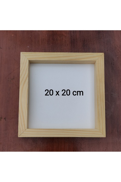 Oduncudünyası Ahşap Çerçeveli Pano 20x20cm Beyaz (Camsız - Arkalık sabit)