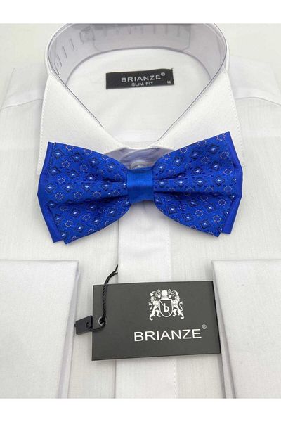 Brianze Saks Blue Bow Tie - Orange Detailed