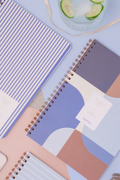 PAPERORA A5 Lined Spiral School Notebook - 80 Sheets, Set of 4, with Classroom Program