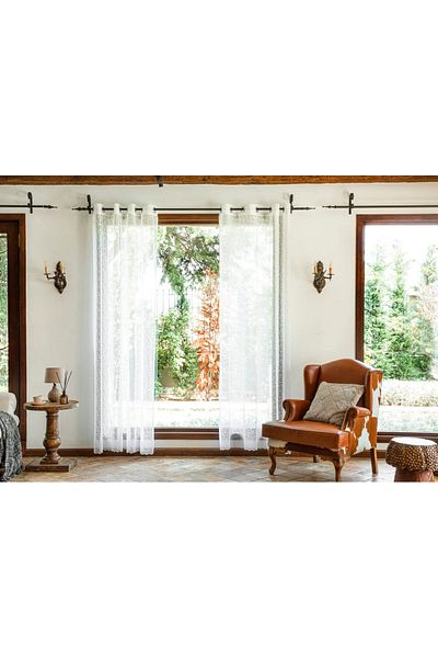 English Home Transparente Vorhänge Weiß