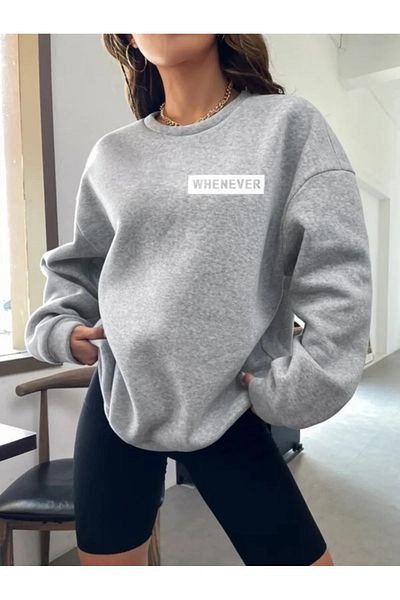 Pink Sky Crew Neck Sweatshirt - Printed