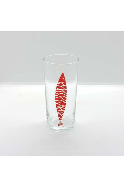 The Lucid Lab Other Orange Fish / Turuncu Balık Baskılı Rakı Kadehi - 1 Adet