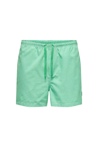 Only & Sons Πράσινο ανδρικό ριγέ σορτς Onsted - 22021841