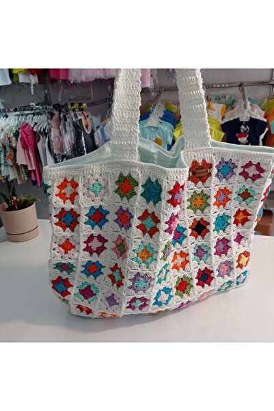 EL YAPIMI El Örgüsü Motifli Çanta