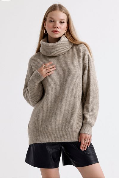 MD trend Turtleneck Women's Knitwear Sweater - Thessaloniki Knit, Oversize