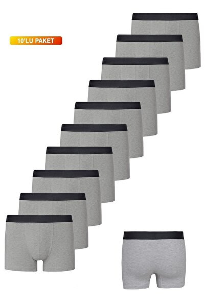 NACAR STORE Erkek 10'lu Paket Pamuklu Likralı Boxer
