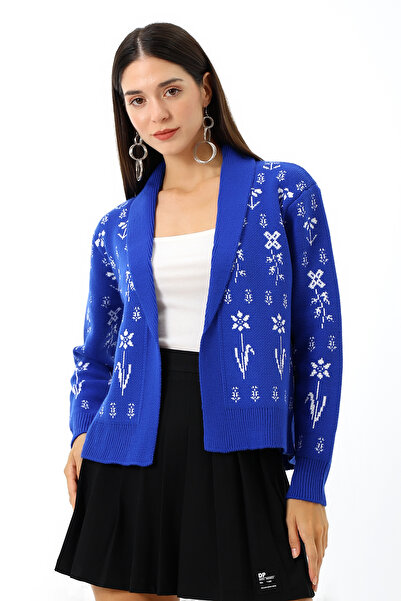 Devinka Cardigan de damă cu guler de haină cu model