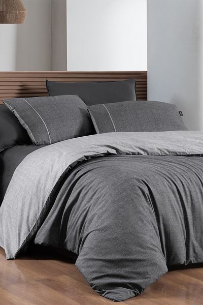 Sarev Σετ Παπλωματοθήκη Unitwill Grey - 100% Βαμβάκι