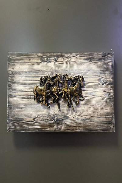 Tasarloxi 4'lü Koşan At Duvar Panosu