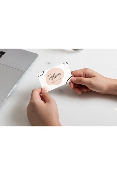 basepack Teşekkür Kartı 25 adet Soft Renk Teşekkürler Sevgiyle Hazırlandı Yazılı