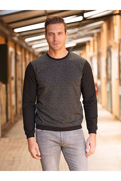 Masimar Crew Neck Jacquard Men's Sweatshirt
