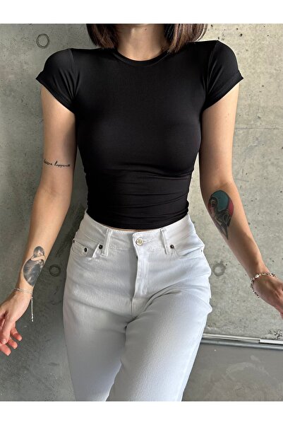 Swet Shop Jeans Γυναικείο Basic T-shirt Crew Neck Μαύρο