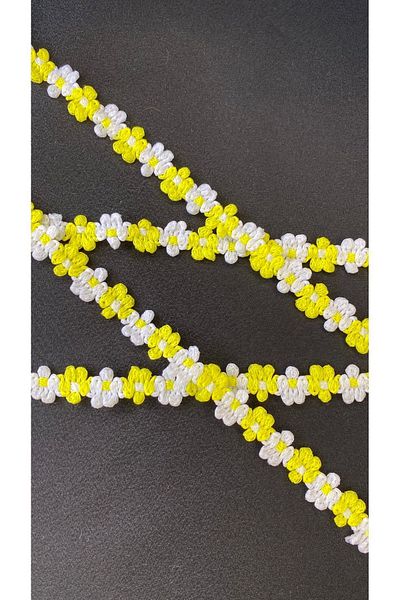 Ozpas Yellow-white Strip Flower - 1 Cm X 3 Mt
