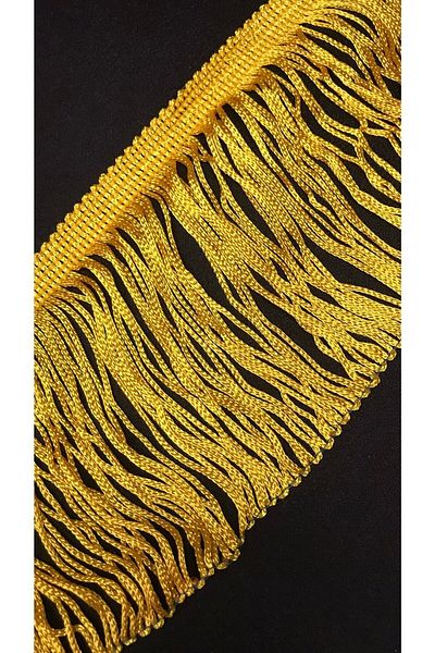Ozpas Yellow Fringe Decorative Strip with Tassels - 9.5 Cm X 3 Mt