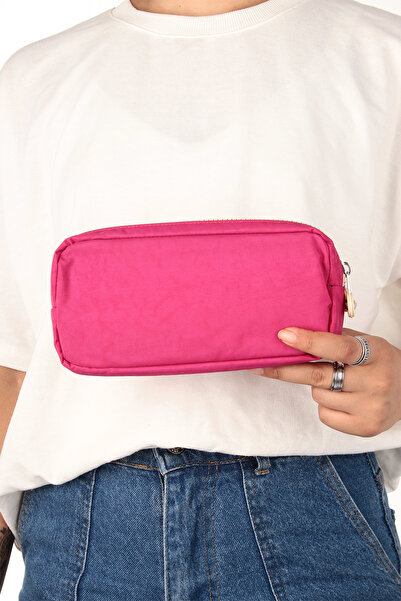 Fiyaka Rlx-124 - Two-eye Pink Cream Clinker Fabric School and College Pen Holder Bag