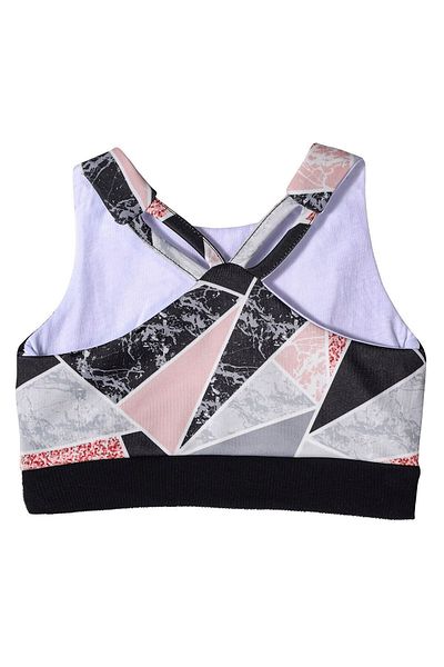 Colorinas Sanya Marble Marble Patterned Girl's Crop Sports Tank Top