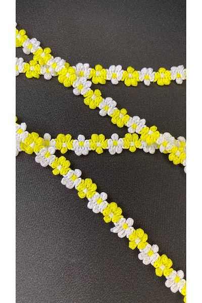 Ozpas Yellow-white Strip Flower - 1 Cm X 3 Mt
