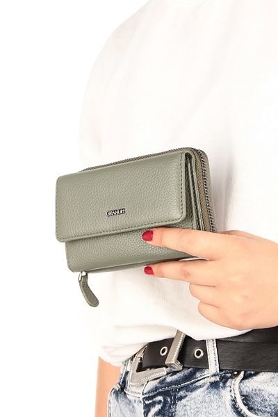 Grande 2754 Model Genuine Leather Black Women's Wallet - Card Holder Clutch