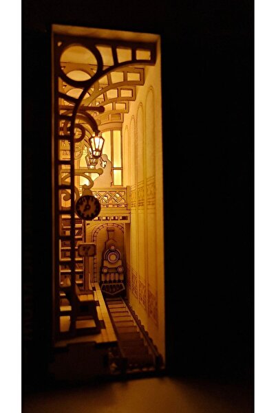 ardecem bilgisayar Book Nook Tren Istasyonu Kitap Tutucu Dıy Kendin Yap