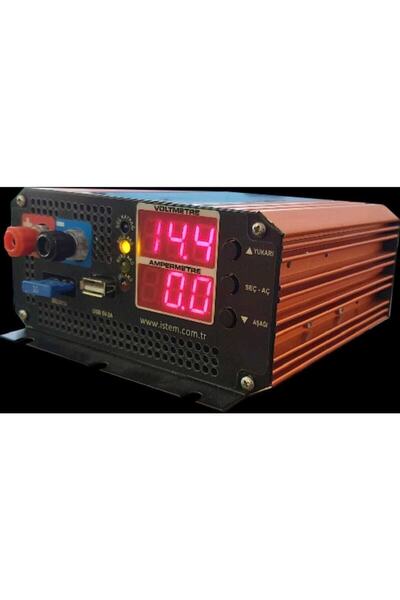 İstemi Akü Şarj Cihazı ve Redresör 12V/15A - 6V/15A - 24V/7A Laboratuvar Tipi...