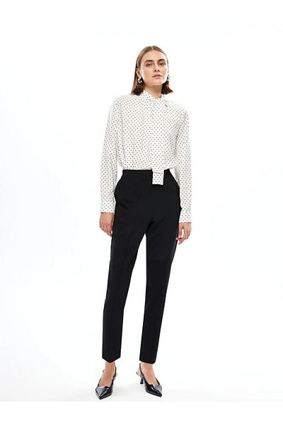 LC Waikiki Lcwaikiki Classic - New Black Women's Trousers, Elastic Waist