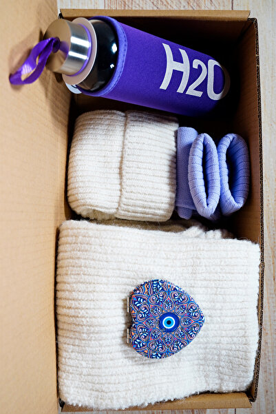 Huge Home White Scarf Beanie Set - Birthday Gift for Girlfriend