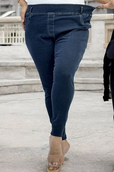 yagmurberen Large Size High Wide Elastic Full Lycra Jean Jeans