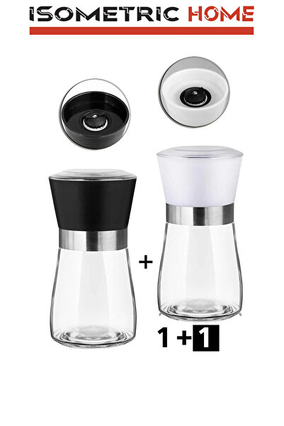 isometric 2 Adet Seramik Bıçaklı Tuz, Karabiber, Baharat Değirmeni, Tuz Öğütü...