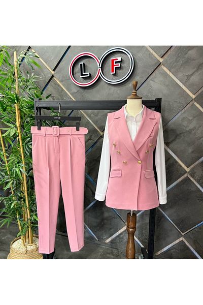 nodilife Balmain Vest Suit Dusty Rose