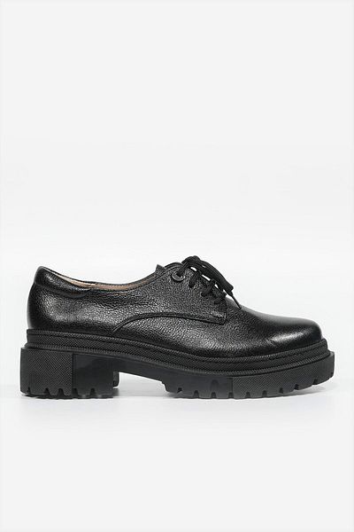 TUNAELLİ PANTOFI OXFORD CU ȘANȚURI NUMĂRUL 35-41 PIELE NEGRĂ DE FEMEI