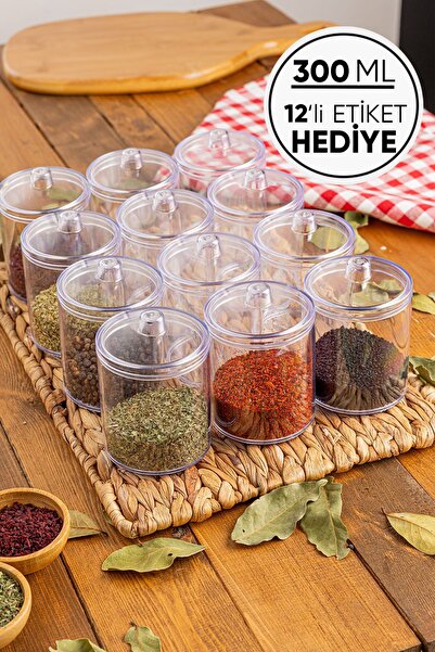 Böğürtlen Home 12'li Dekoratif Kavanoz Seti Küçük Kavanoz Takımı Baharatlık S...