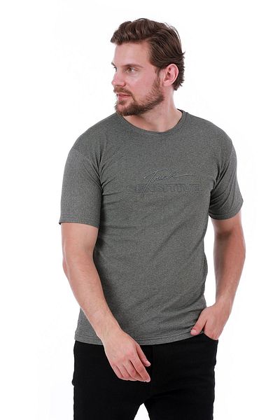 WERRONİ Men's Slim Fit Touch Sensitive Printed Anthracite Color T-Shirt