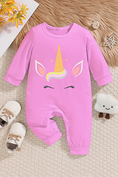 ADABEBEK Kız Bebek Unicorn Baskılı Tarz Bebek Tulum 22200
