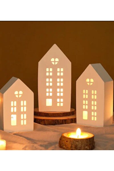 agu home 3'lü Ev Dekoratif Mumluk Şamdan