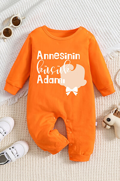 ADABEBEK Mother's Strong Man Patterned Baby Jumpsuit - 22026