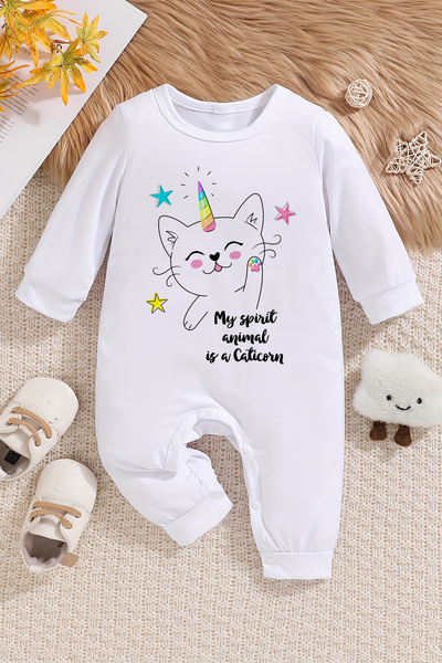ADABEBEK Cute Ponny Cat Printed Style Baby Girl Jumpsuit 22039