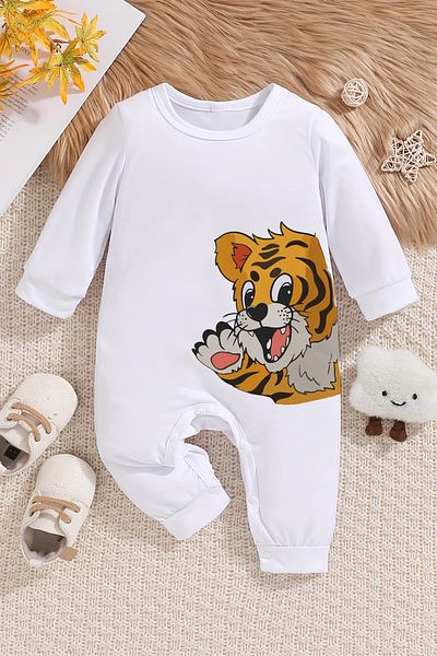 ADABEBEK Side Tiger Printed Style Baby Rompers - 20500