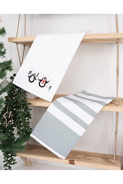 Baveno 2-piece 50x70 Cm Pique Patterned 100% Cotton Kitchen Towel Set - Baven...